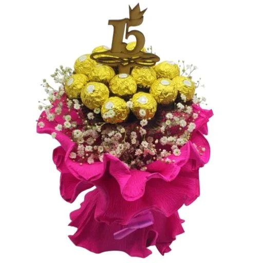 Ramo de flores con rocher 15 años